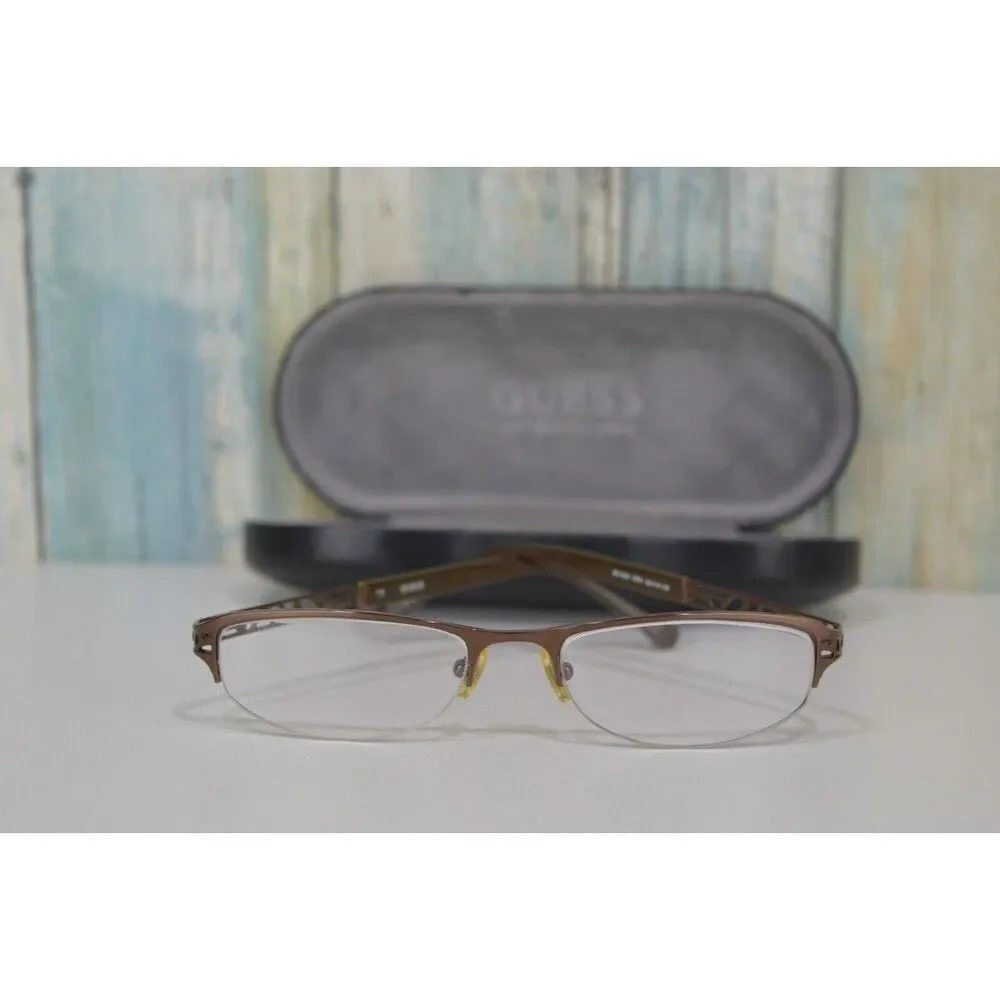 Guess Women's Glasses 1504 Cat Eye 37 Frame Grooved Metal 50 18-135 Eyeglasses